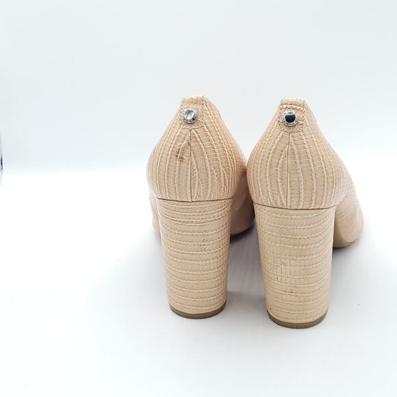 Nine West 9x9 Beige faux Snakeskin heels Pumps women's Size 8 - Picture 6 of 9
